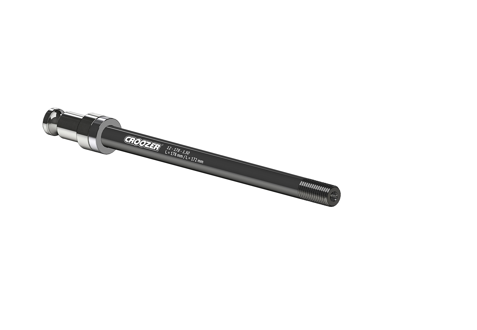Thru Axle Hitch M12 for axle length 172 or 178 mm with 1.50 mm thread pitch, with socket N
